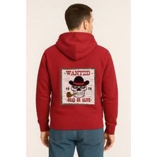 Wanted Dead Or Alive Baskılı Oversize Hoodie – Retro Kovboy Tarzı Unisex Kapüşonlu Sweatshirt