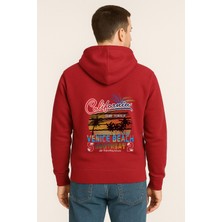 California Venice Beach Baskılı Oversize Hoodie – Retro Surf Tarzı Unisex Kapüşonlu
