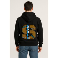 Brkln Urban Baskılı Oversize Hoodie – Unisex Brooklyn Tasarım Kapüşonlu Sweatshirt