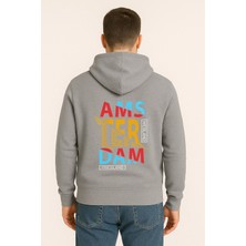 Amsterdam Renkli Baskılı Oversize Hoodie – Unisex Sokak Modası Kapüşonlu Sweatshirt