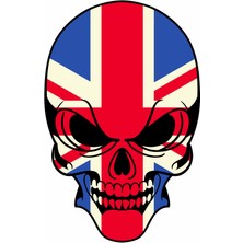 Büyük Birtanya Ingiltere Kuru Kafa Sticker Araba Oto Motosiklet Karavana Etiket 02500