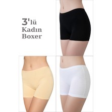 Arma Yıldız 3'lü Paket Kadın Boxer Şort Pamuklu Likralı Renkli Slim Fit Konforlu Kullanım