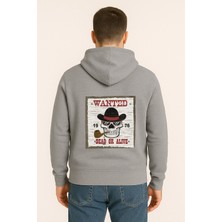 Wanted Dead Or Alive Baskılı Oversize Hoodie – Retro Kovboy Tarzı Unisex Kapüşonlu Sweatshirt