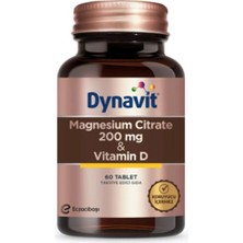 Magnesium Citrate 200 Mg- Vitamin D Takviye Edici Gıda 60 Tablet