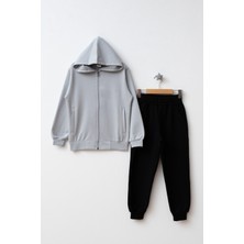 Beniizle Kapüşonlu Fermuarlı Unisex Eşofman Takımı Normal Kalıp Günlük Kullanım