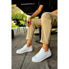 CH979 - Santoni Crt Spor Erkek Ayakkabı Beyaz