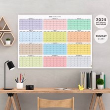 Amerikan Standardı 2026 Yıllık Planlayıcı Duvar Takvimi, Rengarenk, United States Calendar, Colourful Pastel, Horizontal Wall Calendar