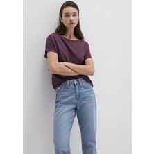 Mavi Liyosel Karışımlı Mor Basic Tişört 167245-70421