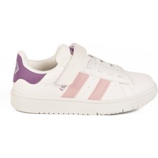 Beyaz Pudra Cırtlı Hafif Kız Çocuk Sneaker Cooper F