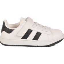 Beyaz Siyah Cırtlı Hafif Erkek Çocuk Sneaker Cooper F