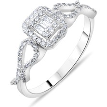 Lial Diamond 0.29 Karat Baget Pırlanta Yüzük, Gerçek Pırlanta, Sertifikalı Mücevher