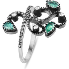 Lial Diamond 0.77 Karat Pırlanta Zümrüt Yüzük, Gerçek Pırlanta, Sertifikalı Mücevher