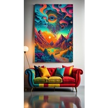 Özkacar Group Saykodelik Manzara Ev Duvar Salon Güzellik Salonu Ofis Dükkan Dekarasyon Kanvas Tablo