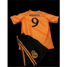 R.e.a.l M. 2024-25 Yeni Sezon Kylian Mbappe Deplasman Çocuk Forması 4'lü Set (Orange-Armalı)