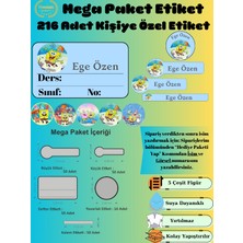 Deepcraft Mega Paket 216 Adet Okul Etiketi Premium Kişiye Özel Etiket