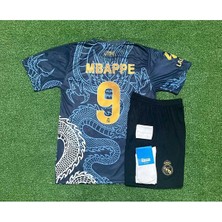 R.madridd 2024/25 Sezonu Kylian Mbappe Dragon Desenli Konsept Çocuk Forması 4'lü Set
