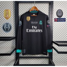 R. Madridd 2017-18 Kiev Şampiyonlar Ligi Finali Cristiano Ronaldo Forması (Siyah-Uzun-Kol)