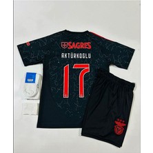 Benfica 2024/25 Yeni Sezon Kerem Aktürkoğlu Deplasman Çocuk Forması 4'lü Set (Black)