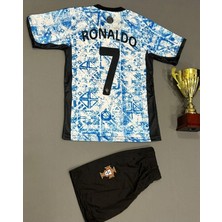 Portekiz 2024-25 Yeni Sezon Cristiano Ronaldo Deplasman Çocuk Forması 4'lü Set