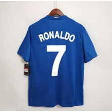 M.unitedd Moskova 2008 Şampiyonlar Ligi Finali Cristiano Ronaldo Nostalji Forması (Blue)