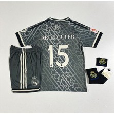 R.madridd 2024/25 Yeni Sezon A.r.d.a-G.ü.l.e.r Alternatif Çocuk Forması Armalı Set (Thırd Shırt)
