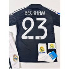 R.madridd 2004/05 Sezon D.a.v.i.d B.e.c.k.h.a.m Nostalji Çocuk Forması Armalı Set (Black)