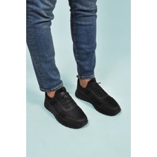 Siyah Hafif Esnek Kilit Bağcıklı Erkek Spor Ayakkabı Nans 6006 M