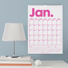 2026 Aylık Planlayıcı Duvar Takvimi, Önceki ve Sonraki Ay Takvim, 33X48 cm & A4 Spiralli Takvim, Canlı Gökkuşağı Renkleri