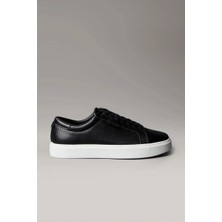 Calvin Klein Perfore Deri Bileksiz Düz Taban Erkek  Siyah Sneaker HM0HM01870-0GM