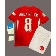 Arda Güler Türkiye Milli Takım Euro 2024 Kırmızı Çocuk Forması 4'lü Set
