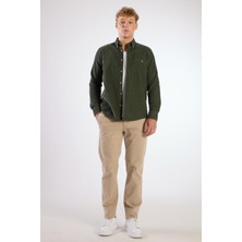 Dufy Haki Fitilli Kadife Regular Fit Erkek Gömlek