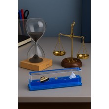 3’lü Masaüstü Dekoratif Set – Manyetik Kum Saati, Adalet Terazisi ve Batmayan Gemi Biblosu