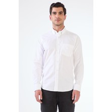 Beyaz Oxford Regular Fit Erkek Gömlek