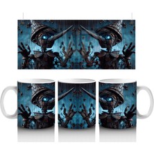 Devasa Gölge Eller ve Ay Işığı Altında Büyü Temalı Cadılar Bayramı Baskılı Kupa Bardak