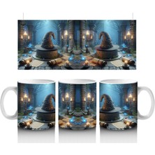 Mum Işığında Büyü Yapan Gotik Cadı Temalı Baskılı Kupa Bardak