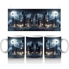 Sisli Ormanda Büyü Ayini Yapan Cadılar Temalı Baskılı Kupa Bardak