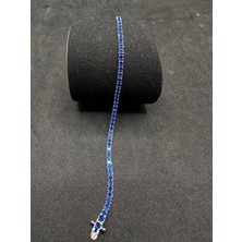 2,5 mm Döküm Mavi Su Yolu Ithal Kadın Gümüş Bileklik