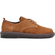 Kadın Taba Bağcıklı Kalın Tabanlı Süet Deri Ayakkabı