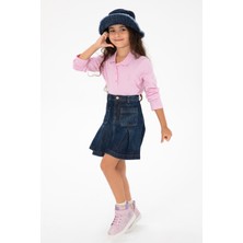U.S. Polo Assn. Kız Çocuk Pembe Polo Yaka Basic Sweatshirt 50296377-VR041