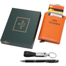 Grande 752 Isme Özel Hakiki Deri Mekanizmalı Erkek Cüzdan Isme Özel Kalem-Anahtarlık Hediyeli