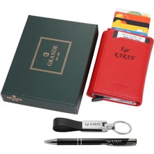 Grande 752 Isme Özel Hakiki Deri Mekanizmalı Erkek Cüzdan Isme Özel Kalem-Anahtarlık Hediyeli