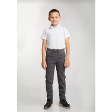 Unısex Çocuk Beli Ribanalı Kanvas Okul Pantolonu Nbl2