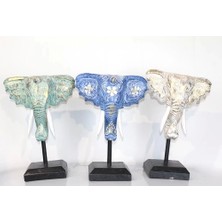 Buğz Maun Ağacı Fil Kafası Dekoratif