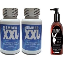 Rekze Member Xxl Erkeklere Özel 60LI 2 Adet Playboy 120 ml Masaj Yağı
