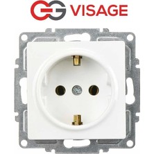 Buğz Visage Beyaz Topraklı Priz Çerçevesiz - Priz ve Anahtar Için Uyumlu Çerçeve