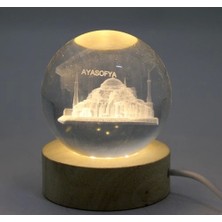 Buğz 3D Istanbul Temalı Kristal Cam Küre LED Lamba Model 2