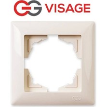 Buğz Visage Krem Tekli Çerçeve - Priz ve Anahtar Için Uyumlu Çerçeve