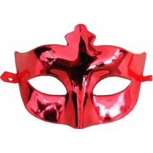 Buğz Kırmızı Renk Parlak Balo Maskesi