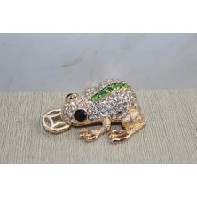 Buğz Swarovski Taşlı Minik Figür - Kurbağa