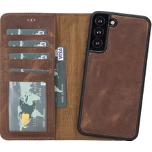 Buğz Samsung Galaxy S22 Plus Uyumlu Deri Cüzdanlı Kılıf Mwwn G2 Kahve
